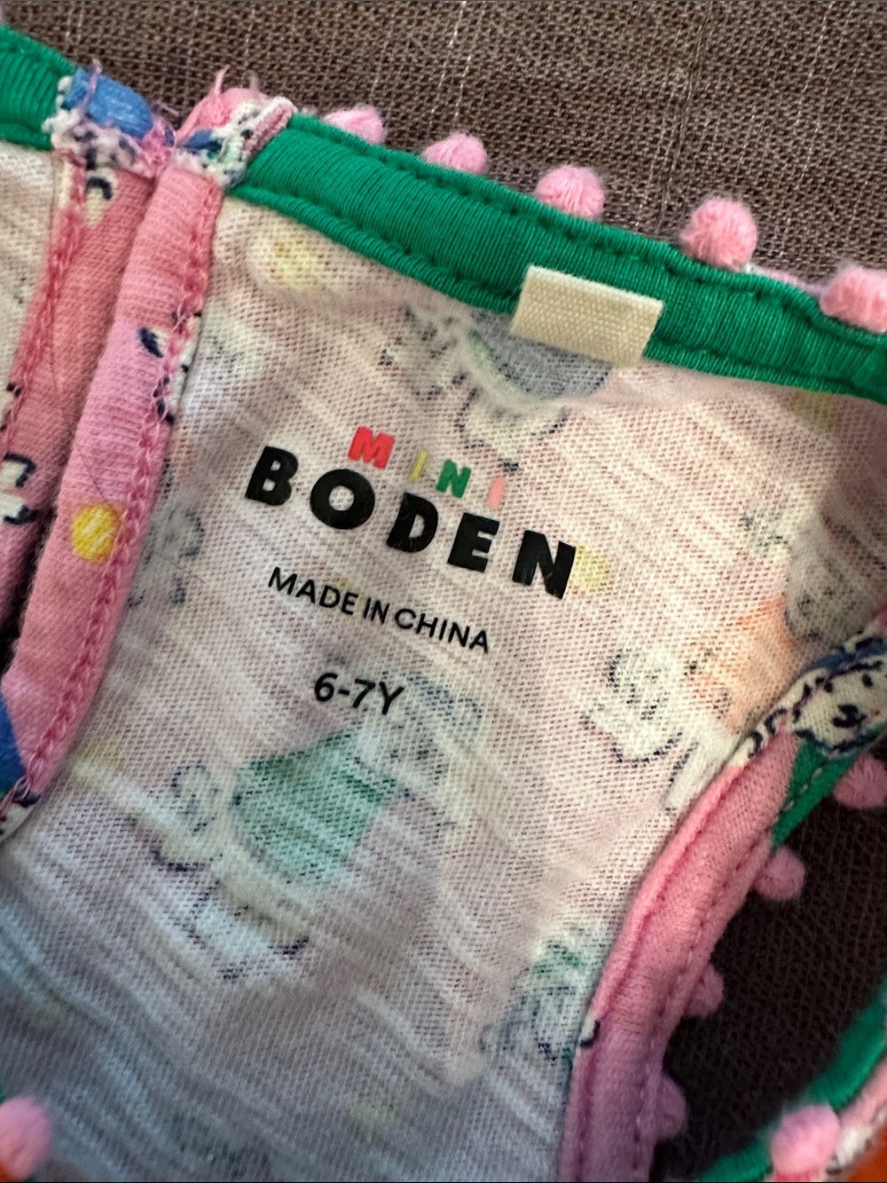 Pink Poodle Print Mini Boden Sleeveless Dress - Picture 6 of 7